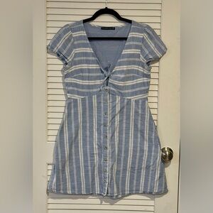 Abercrombie & Fitch Light Blue Striped Mini Dress